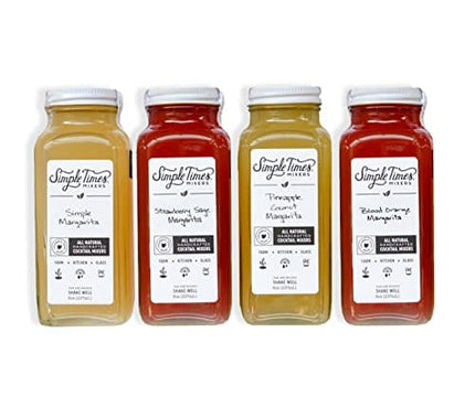 Simple Times Mixers: Real Ingredient Cocktail Mixers│Margarita 4-Pack (4x 8oz)│Just Add Alcohol