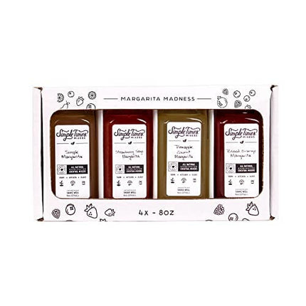 Simple Times Mixers: Real Ingredient Cocktail Mixers│Margarita 4-Pack (4x 8oz)│Just Add Alcohol
