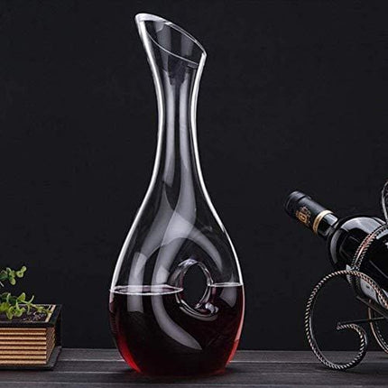 USBOQO HBS 1.2 Liters Lead-Free Premium Crystal Glass Red Wine Decanter, Clear