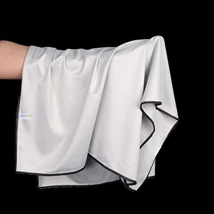 SINLAND Microfiber Glass Polishing Cloths Thick Lint -Free Drying Towels for Wine Glasses Stemware Dishes Stainless Appliances 20 Inch X 25 Inch Pack of 2 Grey