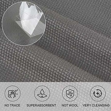 SINLAND Microfiber Cleaning Cloth for Stainless Steel Appliances Wine Glass Window Polishing Towels Grey 16Inch X 16Inch Pack of 6