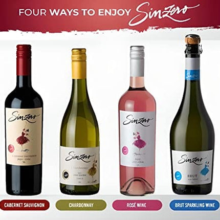 SINZERO Rose - Non Alcoholic Rose Wine - Low Calories, Vegan Suitable, 25.4 FlOz