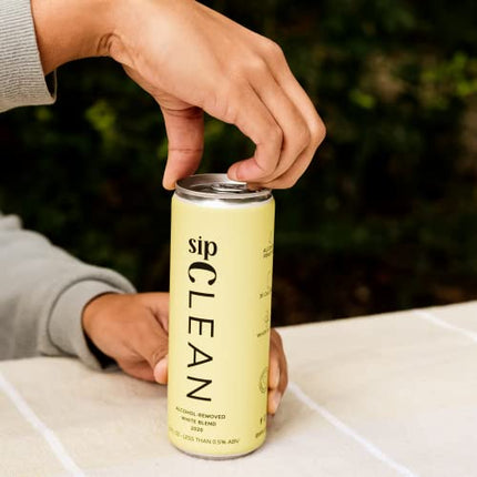 SipClean Low Alcohol White Wine .5% 4 Pack- No Added Sugar Sparkling Non Alcoholic Wine