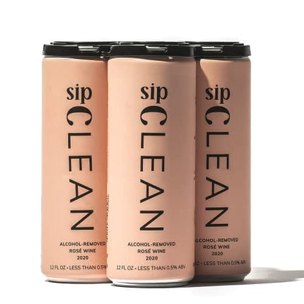 SipClean Low Alcohol Wine .5% Rosé 4 Pack - No Added Sugar Sparkling Wine Non Alcoholic Wine