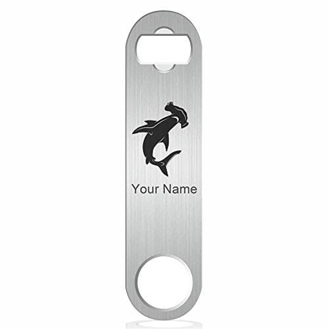 Bottle Opener, Hammerhead Shark, Personalized Engraving Included (Stainless Steel)