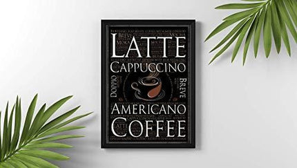 SKYPOP Premium Wood Coffee Bar Sign (11 x 14 Inches) - Modern Coffee Sign for Kitchen Wall Decor and Coffee Station Decoration