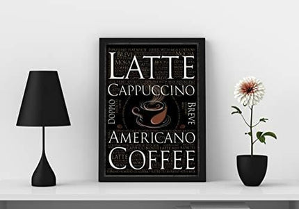 SKYPOP Premium Wood Coffee Bar Sign (11 x 14 Inches) - Modern Coffee Sign for Kitchen Wall Decor and Coffee Station Decoration