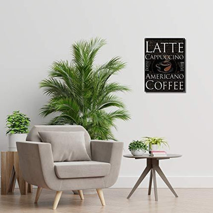 SKYPOP Premium Wood Coffee Bar Sign (11 x 14 Inches) - Modern Coffee Sign for Kitchen Wall Decor and Coffee Station Decoration