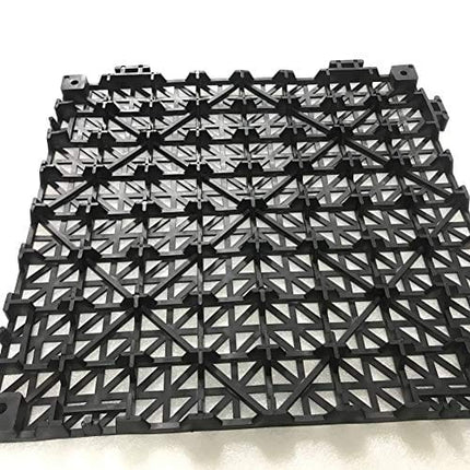 12 Pack Modular Interlocking Cushion 11.5" x 11.5" Mat Floor Tile Mats Drain Pool Patio Balcony Yard Pet Area Washer Pad(Black)