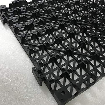 4pcs Modular Interlocking Cushion 11.5" x 11.5" Floor Tile Mat Mats Drain Pool Shower Home Indoor/Outdoor (Black)