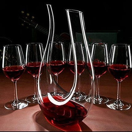 Wine Decanter,Smaier 1.5L U Shape Classic Wine Aerator , Wine Accessories,100% Lead-free Crystal Glass ,1500ml