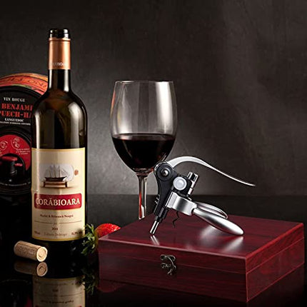 Wine Opener Set - Smaier Corkscrew,Wine Accessories Areator Wine Opener Kit Gift Set with Wood Case
