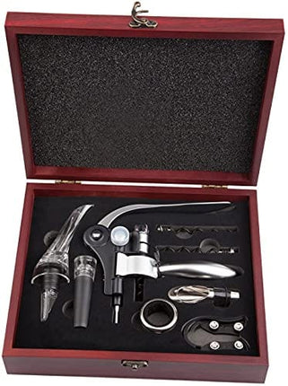 Wine Opener Set - Smaier Corkscrew,Wine Accessories Areator Wine Opener Kit Gift Set with Wood Case