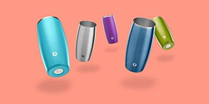 Snowfox Stainless Steel Beer Glass, 16.9-Ounce Set, Metallic Green