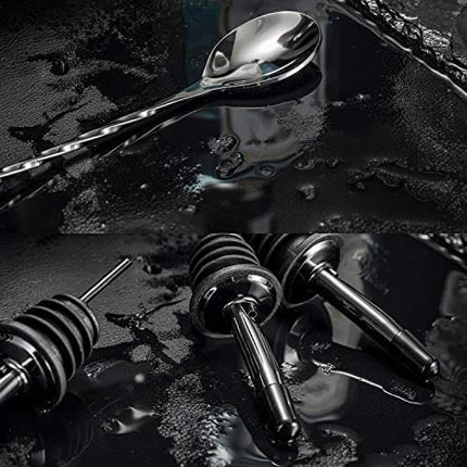 Soing 24-Piece Cocktail Shaker Set,Perfect Home Bartender Kit for Drink Mixing,Stainless Steel Bar Tools With Stand,Velvet Carry Bag & Recipes Cards Included (Black)