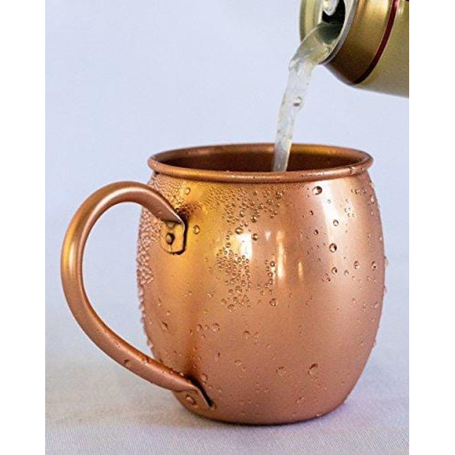 Solid Copper Moscow Mule Mug - 100% Pure Copper - Authentic Moscow Mule Mugs (16 oz Barrel)