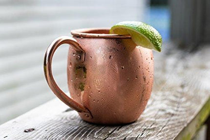 Solid Copper Moscow Mule Mug - 100% Pure Copper - Authentic Moscow Mule Mugs (16 oz Barrel)