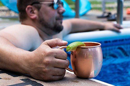 Solid Copper Moscow Mule Mug - 100% Pure Copper - Authentic Moscow Mule Mugs (16 oz Barrel)