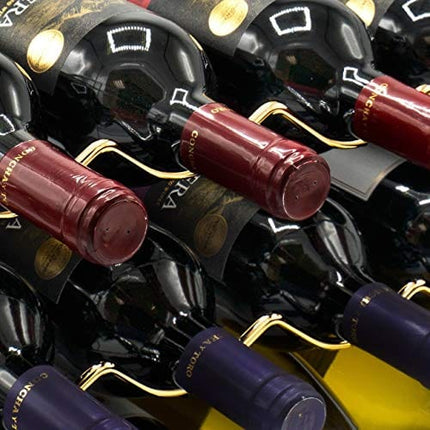 Sorbus 3-Tier Stackable Wine Rack - Classic Style Wine Racks for Bottles - Perfect for Bar, Wine Cellar, Basement, Cabinet, Pantry, etc - Hold 12 Bottles, Metal (Copper)