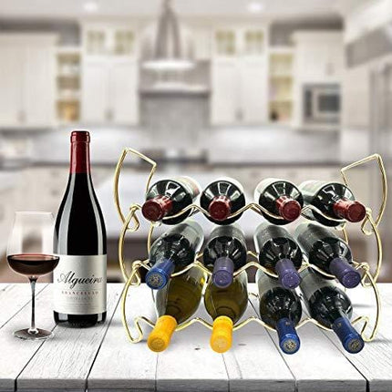 Sorbus 3-Tier Stackable Wine Rack - Classic Style Wine Racks for Bottles - Perfect for Bar, Wine Cellar, Basement, Cabinet, Pantry, etc - Hold 12 Bottles, Metal (Copper)