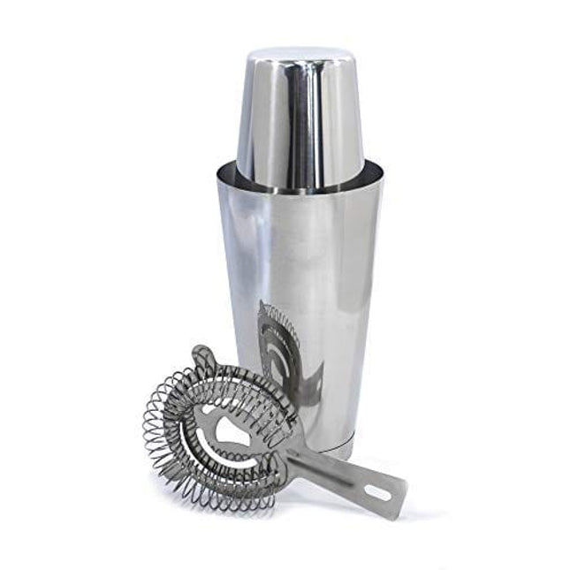 Southern 94 Boston Shaker Bartending Set with 28 Ounce Weighted, 18 oz Unweighted Tin Shakers and Hawthorne Strainer, Cocktail Mixers for The Home Bar Mixologist or Professional Bartender