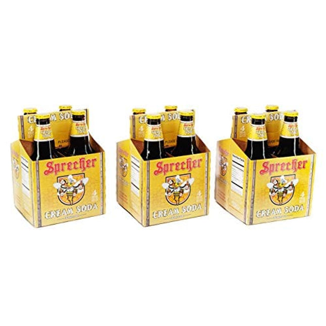 Sprecher Cream Soda, Fire-Brewed Craft Soda, Glass Bottle, 16oz, 12 Pack