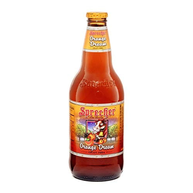 Sprecher Orange Dream, Fire-Brewed Craft Soda, Glass Bottle, 16oz, 12 Pack