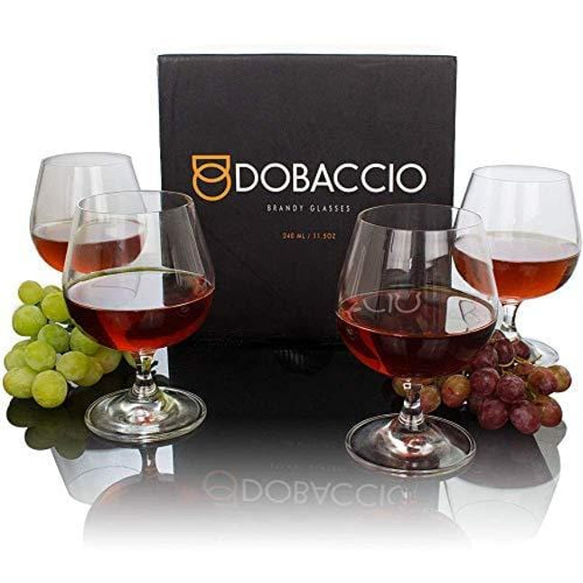 Brandy Glasses, Cognac Snifter Glass, Crystal Clear Cocktail Drinking Cups, Gift Set of 4