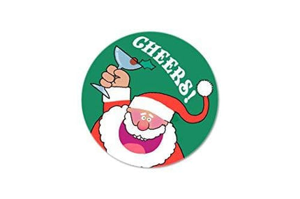 Stonehouse Collection Cheers Holiday Paper Drink Coaster - Christmas Party Round Coasters - Disposable, Recyclable- 25 Count Coaster Pack (Cheers)