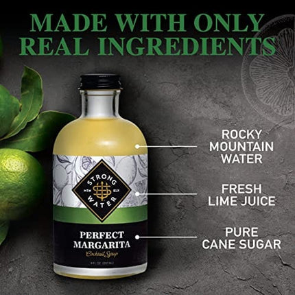 Strongwater Best Margarita Mix - Makes 8 Cocktails - Concentrated Margarita Drink Mix, Coin Style Premium Margarita Mixer, Made with Fresh Lime Juice & Orange Cointreau Extract - Just Add Tequila