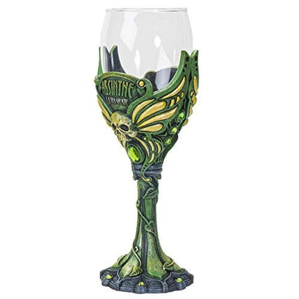 Summit Collection Absinthe La Fee Verte Green Fairy Wine Goblet Wine Glass 6.5 inches Tall 7 fl oz Chalice