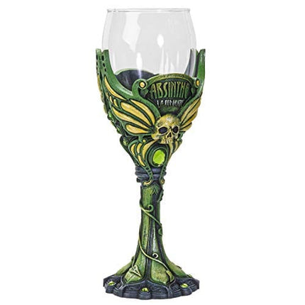 Summit Collection Absinthe La Fee Verte Green Fairy Wine Goblet Wine Glass 6.5 inches Tall 7 fl oz Chalice