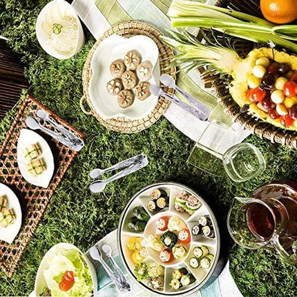 3PCS Mini Serving Tongs, 4Inch Rose Stainless Steel Sugar Cube Tongs, Sliver Small Ice Tongs for Tea and Coffee Party, Appetizers, Desserts by Sunenlyst