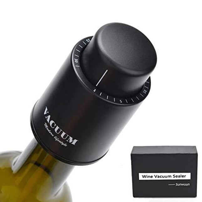 [2 PACK]Wine Bottle Stoppers,Real Vacuum Champagne Stoppers,Reusable Wine Preserver,Wine Corks Keep Fresh,Best Gifts for Wine Lovers.