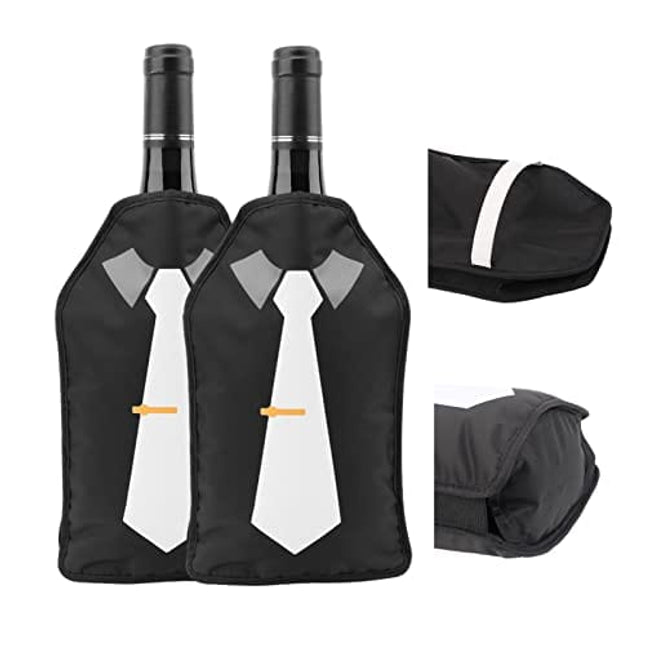 2 Pack Drink Wine Champagne Bottle Chiller Freezer Sleeve-Better Cooling Effect and Safety-Cooler Freestanding Bucket/Ice Bag Over 25 Years Old