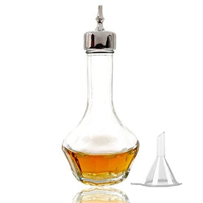 Bitter Bottle – Glass Bitter Bottle with Dash Top, 1.7oz/50ml, Great for Bartender, Home Bar – KJP01 (Silver)