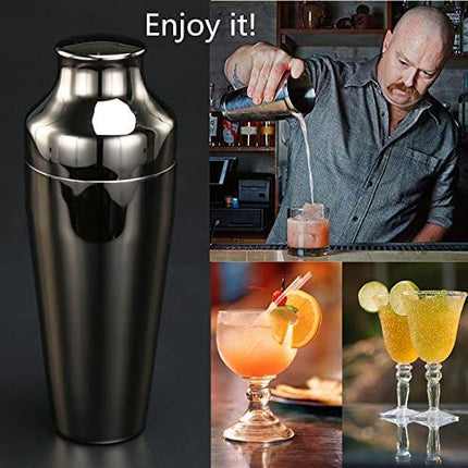 Cocktail Shaker – 17oz Parisian Cocktail Shaker, Stainless Steel Cocktail Shaker, Essential Bartender Tool – CTSK012 (Gunmetal Black)