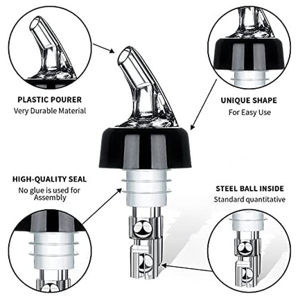 Liquor Bottle Pourers Set of 10 Wine Pourers 1oz Measured Liquor Pourers liquor Dispenser Bartender Pourer for Alcohol Tequila Cocktail Whiskey Home bar