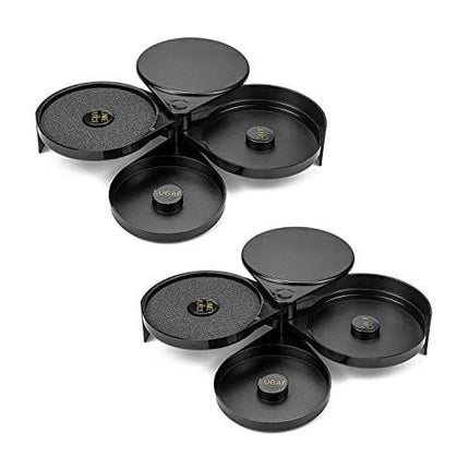 Suwimut 2 Pack 3 Tier Bar Glass Rimmer for Margarita and Cocktail, Bartender Tool, Black