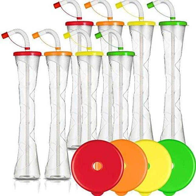 Yard Cups Party 8-PACK - for Margaritas, Cold Drinks, Frozen Drinks, Kids Parties - 14 oz. (400 ml) - set of 8 Yard Cups. BPA Free and Crack Resistant (Assorted)