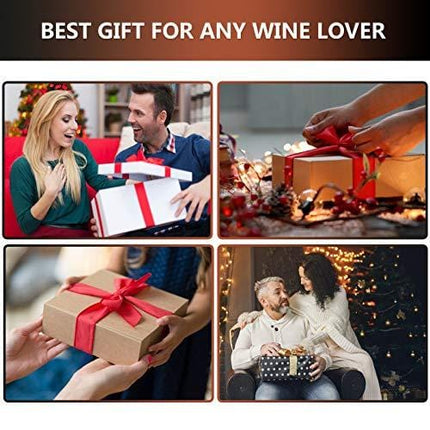 Wine Openers Set - Lever Wine Bottle Opener Kit - Corkscrew Set-[Professional Upgraded] Wine Accessories with Gift Box-with Cutter,Wine Aerator,Wine Stopper and Extra Spiral - (Copper)