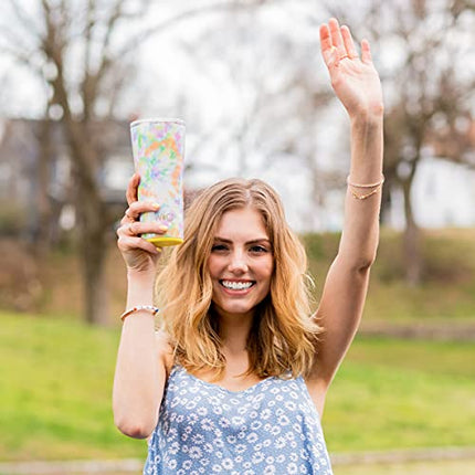 Swig Life 22oz Triple Insulated Stainless Steel Skinny Tumbler with Lid, Dishwasher Safe, Double Wall, and Vacuum Sealed Travel Coffee Tumbler in Party Animal Leopard Print