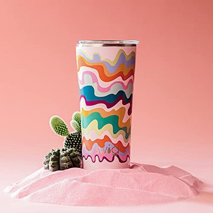 Swig Life 22oz Triple Insulated Stainless Steel Skinny Tumbler with Lid, Dishwasher Safe, Double Wall, and Vacuum Sealed Travel Coffee Tumbler in Party Animal Leopard Print