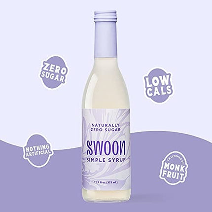 Swoon Zero Sugar Simple Syrup - Natural 1:1 Liquid Sugar Substitute - Sweetness from Monk Fruit - Sugar Free, Keto Friendly, Zero Carbs