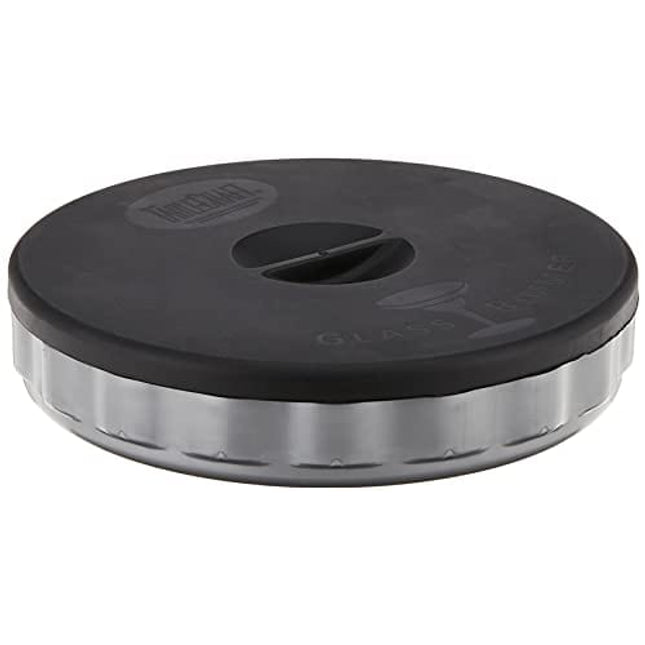 Tablecraft Glass Rimmer Set , 1 PACK, White base with black lid