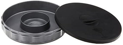 Tablecraft Glass Rimmer Set , 1 PACK, White base with black lid