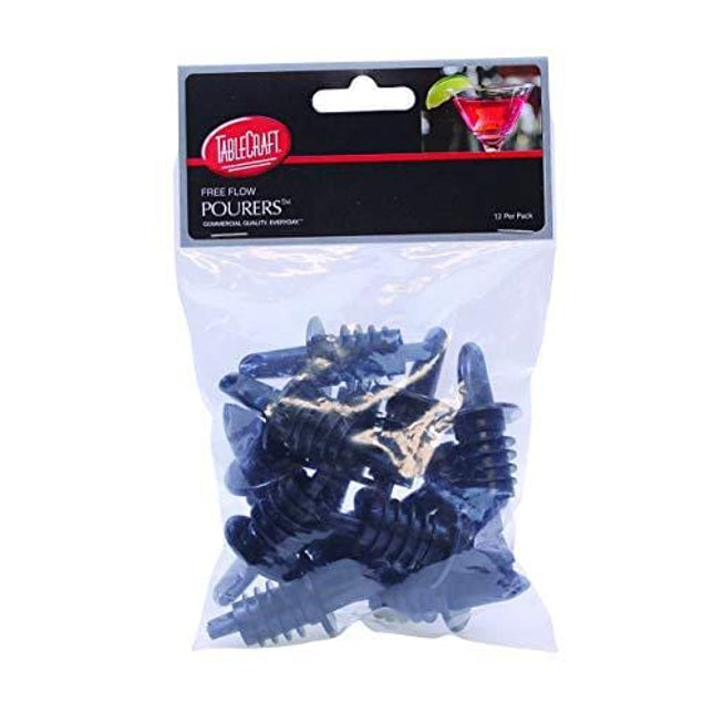 Tablecraft H35BK Free Flow Pourers, Black, 12-Pack