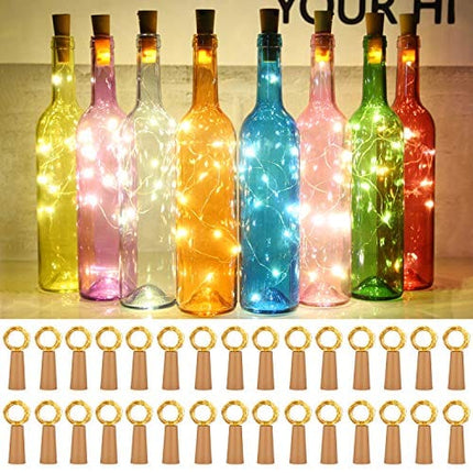 Taiker Wine Bottle Lights with Cork, 30 Pack 20 LED Battery Operated LED Fairy Mini String Lights for DIY, Party, Decor, Christmas, Halloween,Wedding (Warm White)