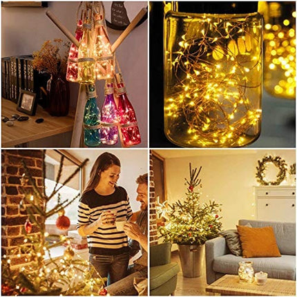 Taiker Wine Bottle Lights with Cork, 30 Pack 20 LED Battery Operated LED Fairy Mini String Lights for DIY, Party, Decor, Christmas, Halloween,Wedding (Warm White)