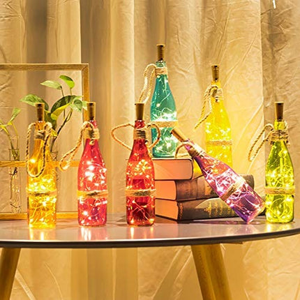 Taiker Wine Bottle Lights with Cork, 30 Pack 20 LED Battery Operated LED Fairy Mini String Lights for DIY, Party, Decor, Christmas, Halloween,Wedding (Warm White)